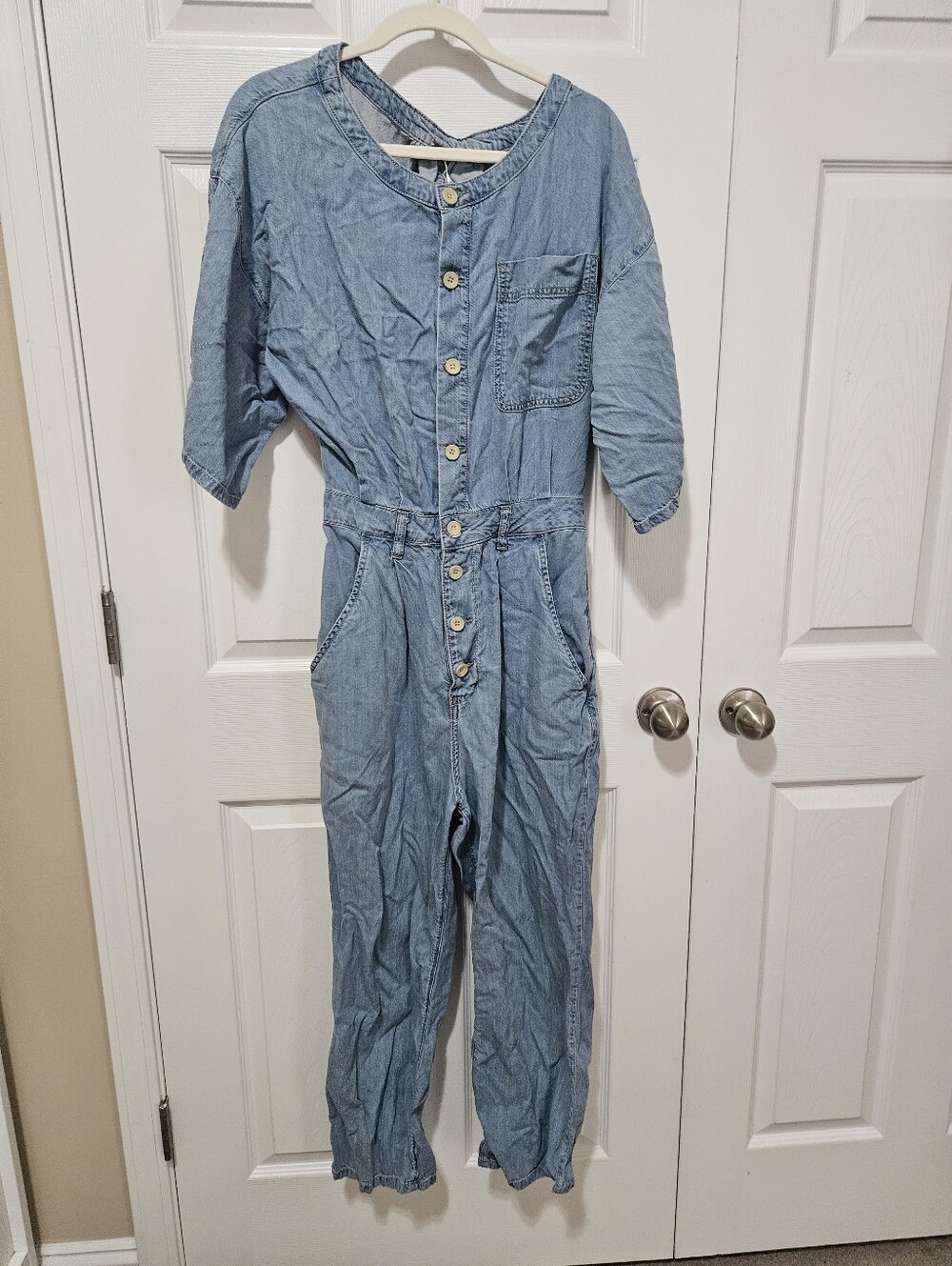 Free People Denim Jumpsuit